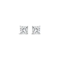 New Brilliance 14K White Gold Lab Grown 1.00CTW Princess Diamond Stud Earrings