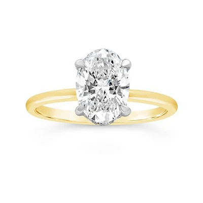 New Brilliance 14K Yellow Gold Lab Grown 2.08CTW Oval Cut Diamond Ring