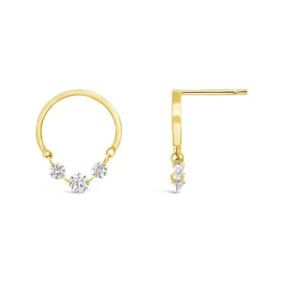 Brevani 10K Yellow Gold 0.36CTW Diamond Dangle Earrings