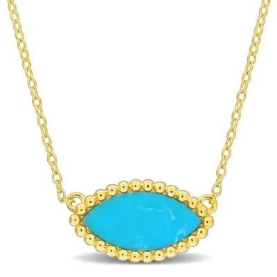 Julianna B Yellow Plated Sterling Silver Turquoise Necklace
