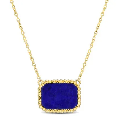 Julianna B Yellow Plated Sterling Silver Blue Lapis Necklace