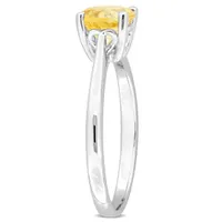 Julianna B Sterling Silver Citrine Solitaire Ring