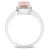 Julianna B Sterling Silver Morganite and Diamond Ring