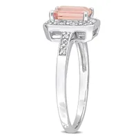 Julianna B Sterling Silver Morganite and Diamond Ring