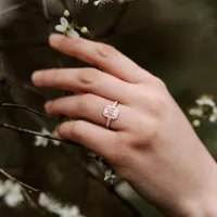 Julianna B Sterling Silver Morganite and Diamond Ring