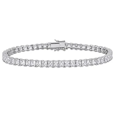 Julianna B Sterling Silver Created White Sapphire 9" Bracelet