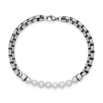 SteelX Stainless Steel White Shell Pearl Bracelet