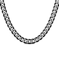 Sterling Silver Black Ruthenium 20" 6.25mm Curb Chain