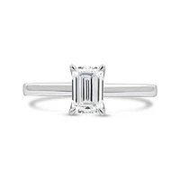 14K White Gold Lab Grown 1.00CT Emerald Cut Diamond Solitaire Ring