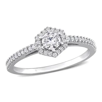 Julianna B 14K White Gold 0.49CTW Diamond Halo Bridal Ring