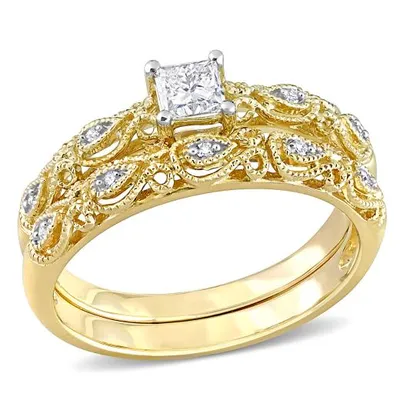 Julianna B 10K Yellow Gold 0.34CTW Diamond Bridal Set