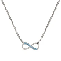 Sterling Silver Blue Topaz Infinity Necklace