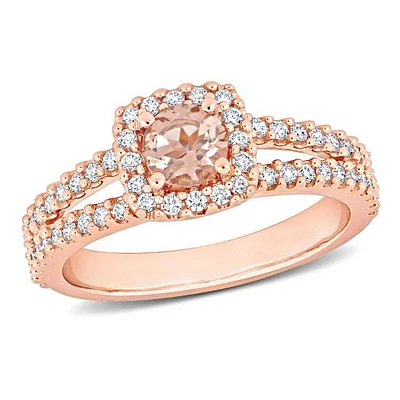 Julianna B 14K Rose Gold Morganite and Diamond Ring