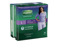 Depend Night Defense Incontinence Underwear for Women - Overnight Absorbency - Large - 14 Count