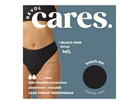 Revol Cares Thong Period Pants - Light Daytime Protection - Black - Medium/Large