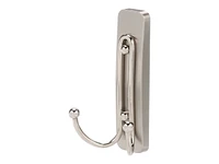 Command Bath Double Hook - Large - Satin Nickel