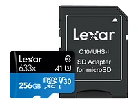 Lexar High-Performance 633x MicroSD Card - Black / Blue - 256GB - LSDMI256BBNL633A