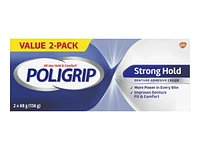 POLIGRIP Strong Hold Denture Adhesive - 2 x 68g