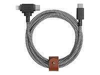 Native Union Belt Cable Duo USB-C to USB-C/Lightning Cable - Zebra - 1.5m