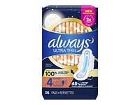 Always Ultra Thin Sanitary Pads - Overnight - Size 4