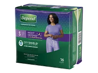 Depend Night Defense Adult Overnight Incontinence Underwear for Women - Blush - Small - 16 Count