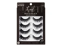 KISS Lash Couture False Lashes - Matte Black - 4 pairs