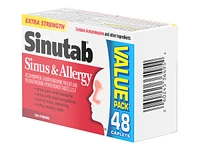 Sinutab Sinus & Allergy Extra Strength Caplets - 48's