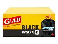 Glad Tie & Toss Force Flex Garbage Bags -  Large - 90L/24s