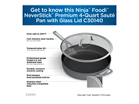 Ninja Foodi NeverStick Premium Saute Pan - Slate Grey - 3.8L