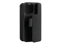 Decoded Core Collection Leather Flip Cover for iPhone 15 Pro Max - Black