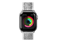 Laut METALLIC Leather Watch Strap for Apple Watch - 38/40mm - Silver - LAWSMESL