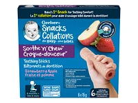 Gerber Soothe 'n' Chew Teething Sticks - Strawberry Apple - 6 x 15g