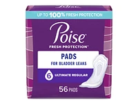 Poise Incontinence Pads - Ultimate - Regular - 56's