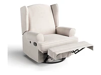 Storkcraft Serenity Wingback Upholstered Recline Armchair - Ivory