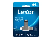 Lexar JumpDrive Dual Drive D400 USB 3.1 Flash Drive - 64GB - LJDD400064G-BNQNU