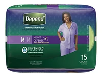 Depend Night Defense Adult Overnight Incontinence Underwear for Women - Blush - Medium - 15 Count