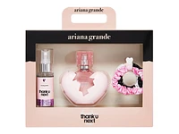 Ariana Grande Thank You Next Eau de Parfum, Body Mist and Hair Scrunchies Gift Set - 3 piece