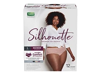 Depend Silhouette Adult Incontinence Underwear for Women - Pink/Black/Berry - Maximum Absorbency - Large/12 Count