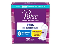 Poise Incontinence Pads - Moderate Absorbency - Regular - 20 Count