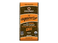 Zazubean Squeeze Dark Chocolate Bar - Orange/Ginger - 85 g