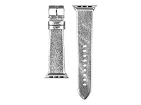 Laut METALLIC Leather Watch Strap for Apple Watch - 38/40mm - Silver - LAWSMESL