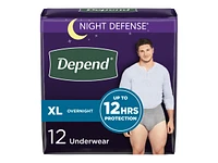 Depend Night Defense Adult Incontinence Underwear for Men - Overnight - XL/12 Count