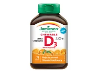 Jamieson Chewable Vitamin D3 2,500 IU - Natural Tangy Orange - 75s