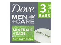 Dove Men+Care Elements Body + Face Bar - Minerals + Sage - 3 x 106g