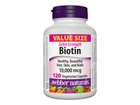 Webber Naturals Value Size Extra Strength Biotin Capsules - 10000mcg - 120's