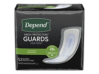 Depend Fresh Protection Incontinence Pads for Men - Maximum - 52's