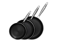 The Rock Clad Frying Pan Set - Black - 3 piece