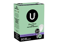 U by Kotex Clean & Secure Panty Liners Light Absorbency - Extra Coverage - 80 Count