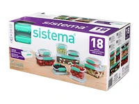 Sistema Food Storage Container Set - Minty Teal - 18 piece