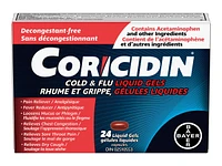 Coricidin Cold & Flu Liquid Gel Capsules - 24's